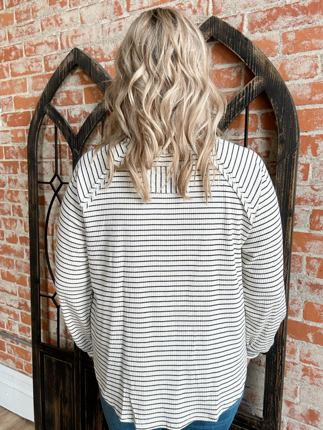 Get It Striped Long Sleeve-Ivory