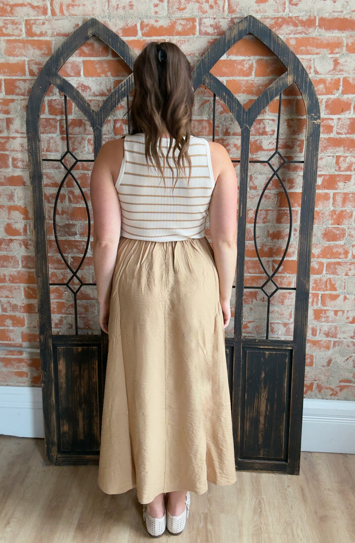 Don't Wait Up Dress-Khaki