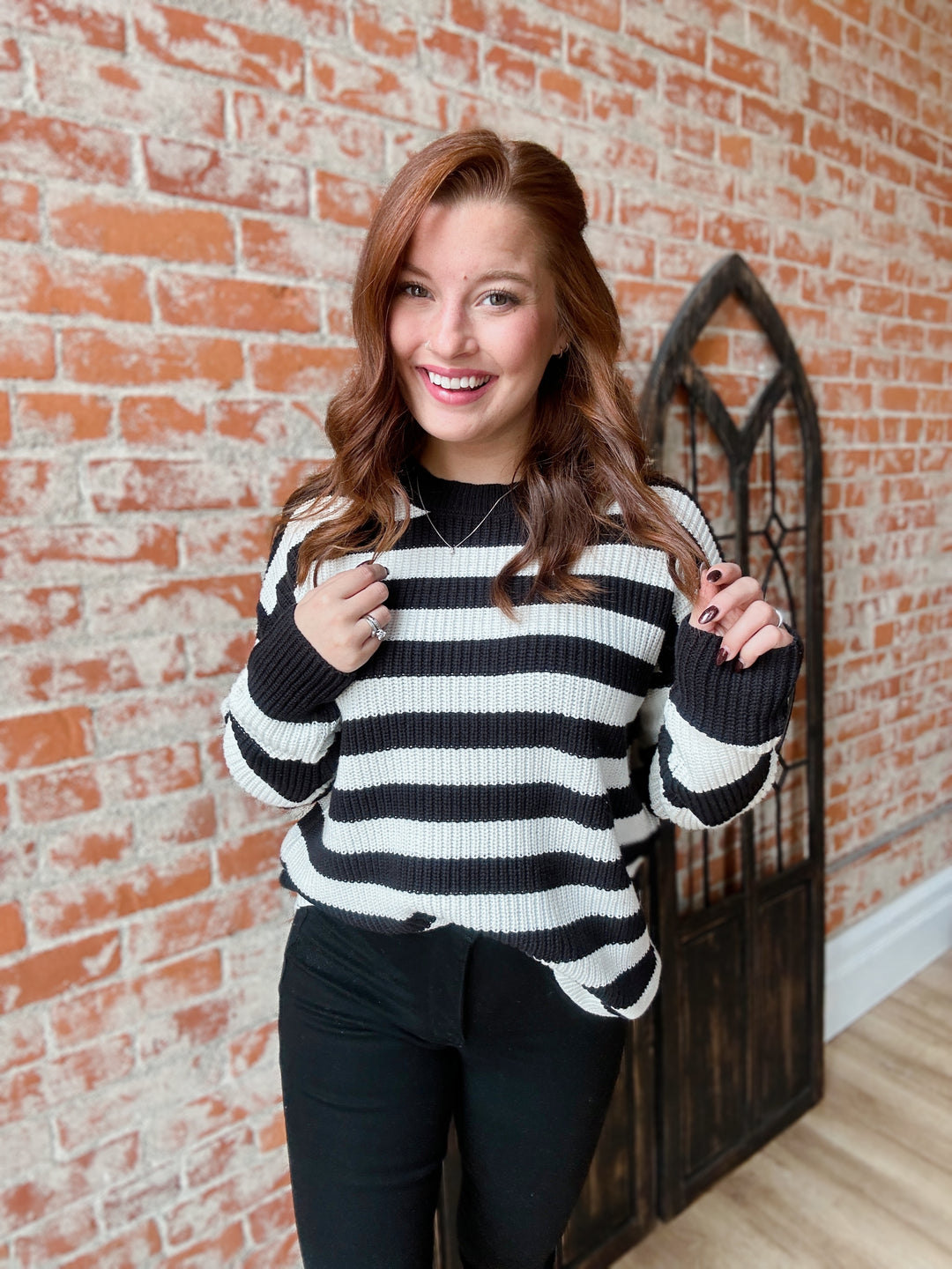 Going On & On Contrasted Stripe Sweater