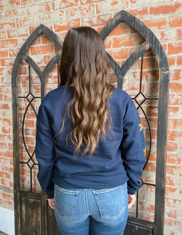 Metallic Titans Star Crewneck