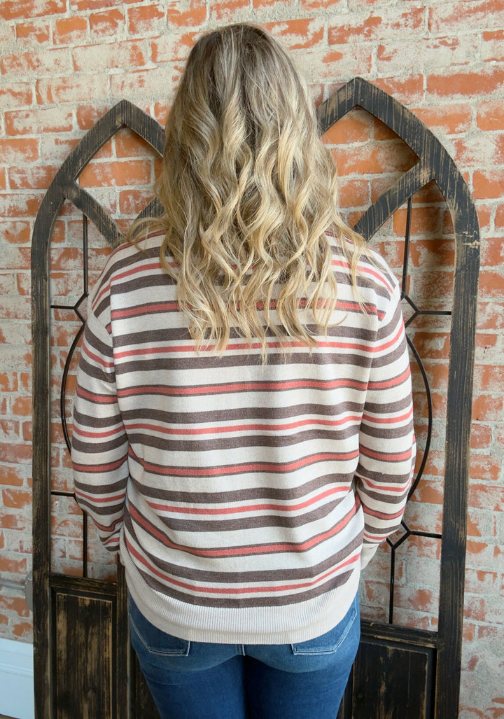 Fall Festivities Striped Sweater