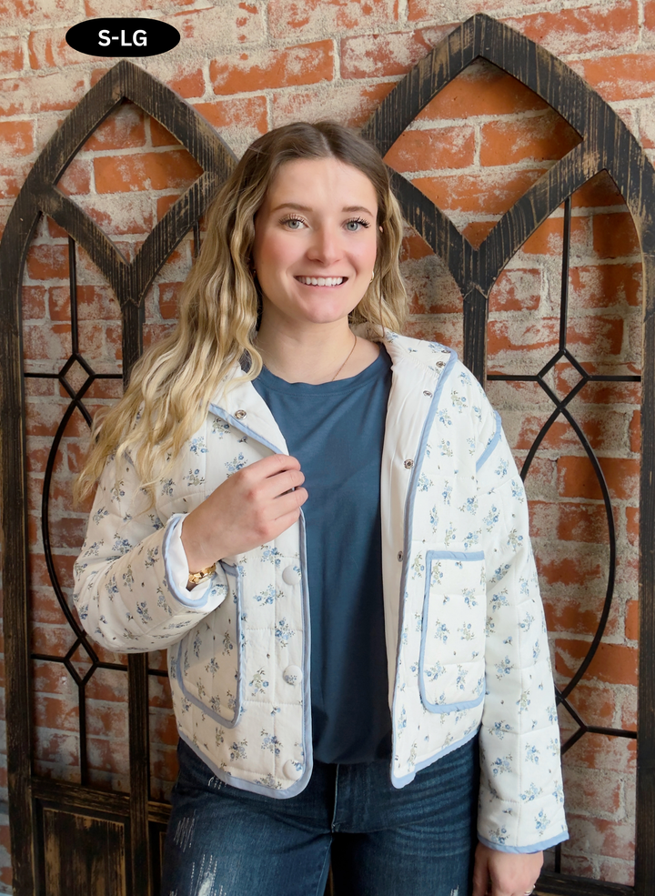 A Breath Of Fresh Air Quilted Floral Jacket