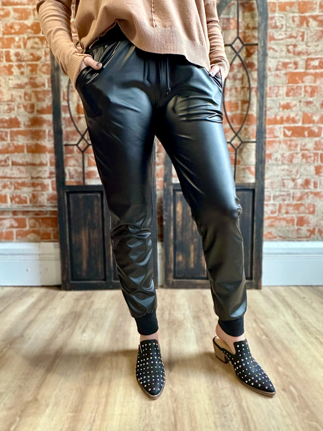Quite The Impression Leather Jogger