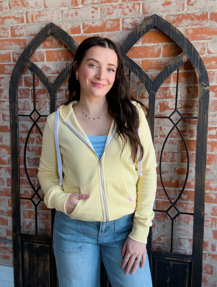 Always A Yes Fleece Zip Up-Yellow