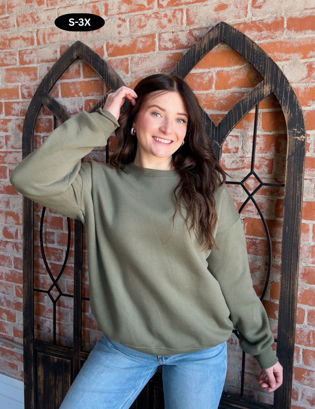 Cozy By The Campfire Crewneck-Olive