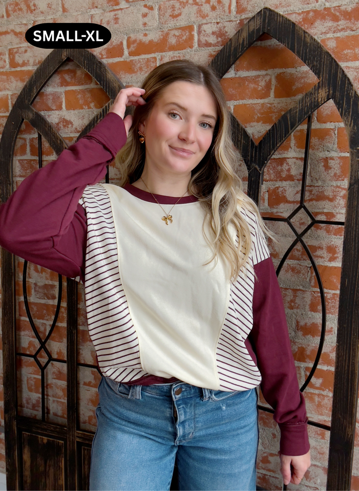 On The Other Side Sweatshirt- Burgundy
