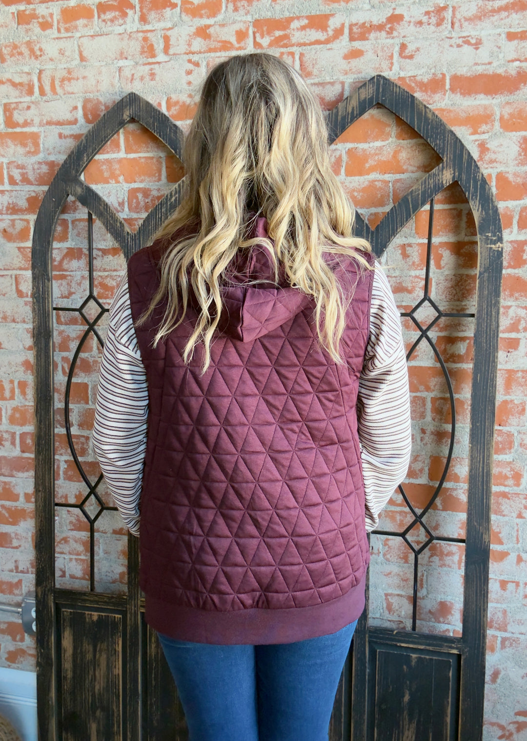 Epic Comeback Long Vest-Burgundy