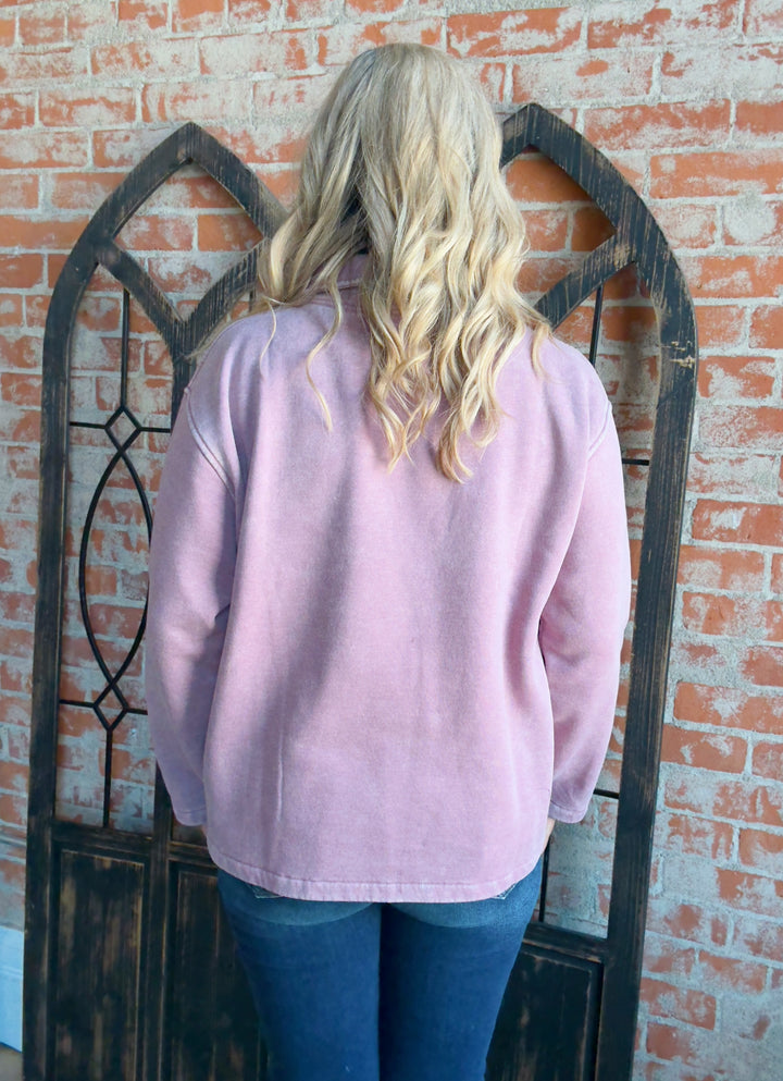 Cozy By The Fire Pullover-Rose