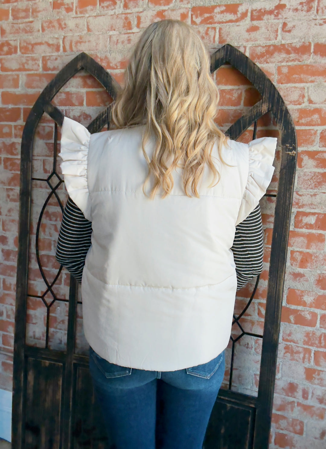 Feelin Preppy Ruffle Sleeve Vest