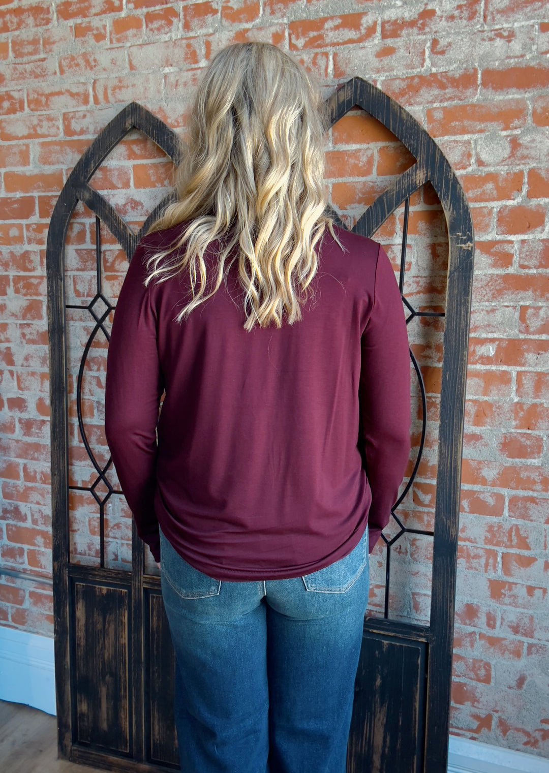 Best I've Ever Had Basic Long Sleeve- Dark Cherry