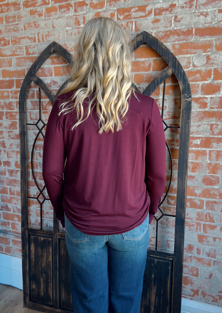 Best I've Ever Had Basic Long Sleeve- Dark Cherry