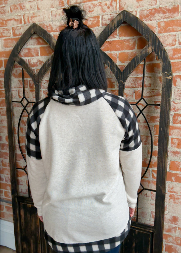 Snow Is Falling Plaid Cowlneck