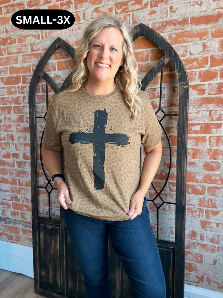 Leopard Cross Graphic Tee