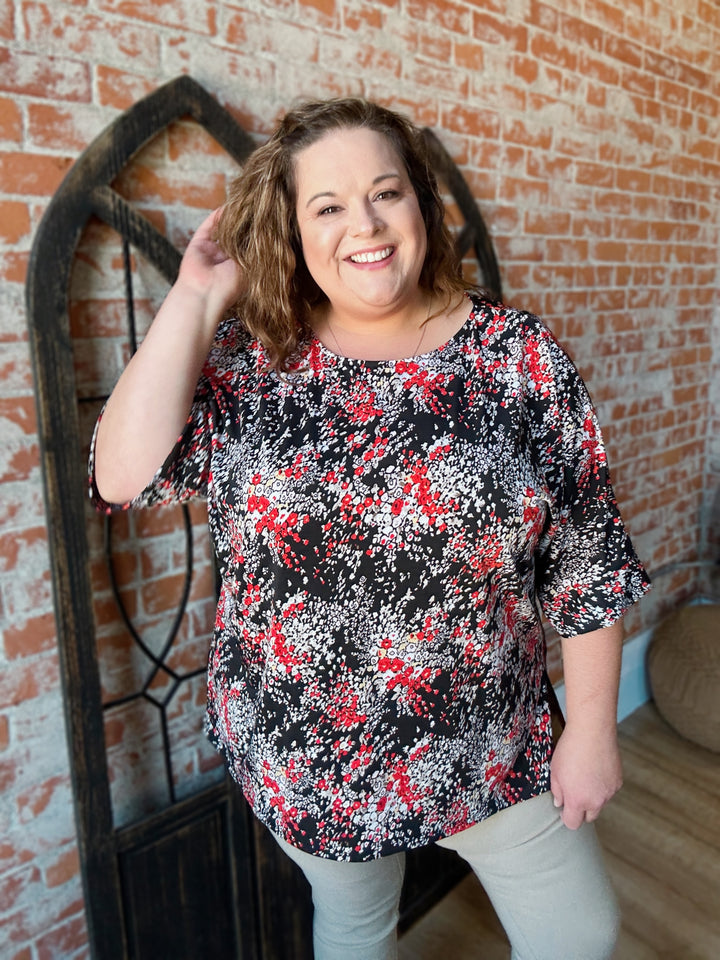 A Short Fuse Black Printed Blouse
