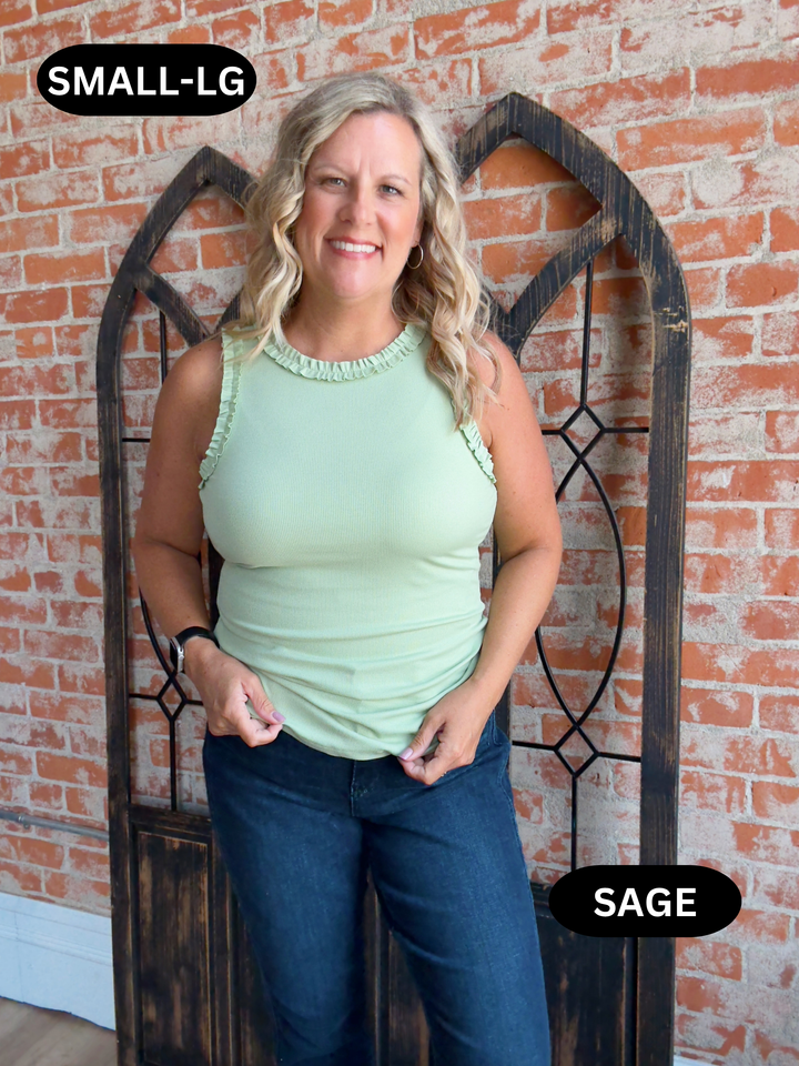 Just Like That Ruffle Tank-2 Colors