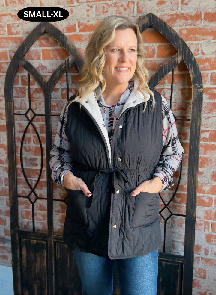 Winter Companion Sherpa Lined Vest-Black