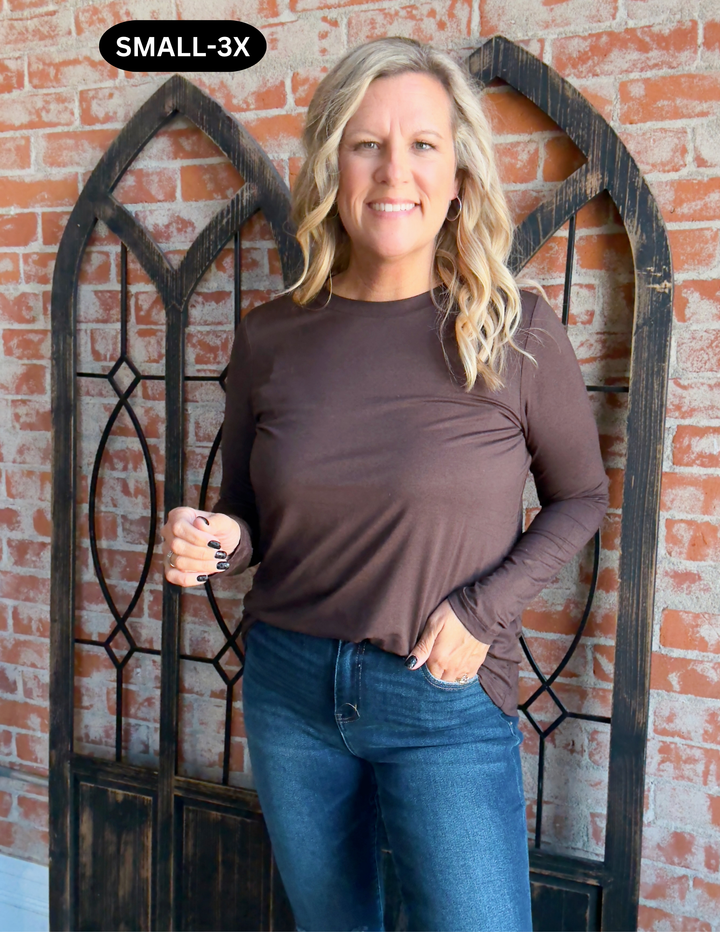Best I've Ever Had Basic Long Sleeve- Espresso Brown