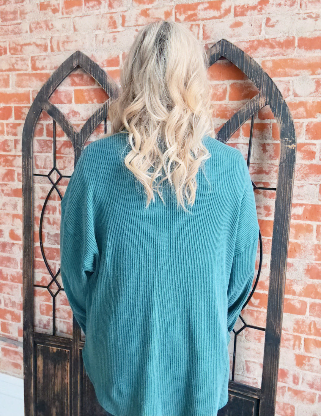 It's A Devotion Waffle Shacket-Hunter Green