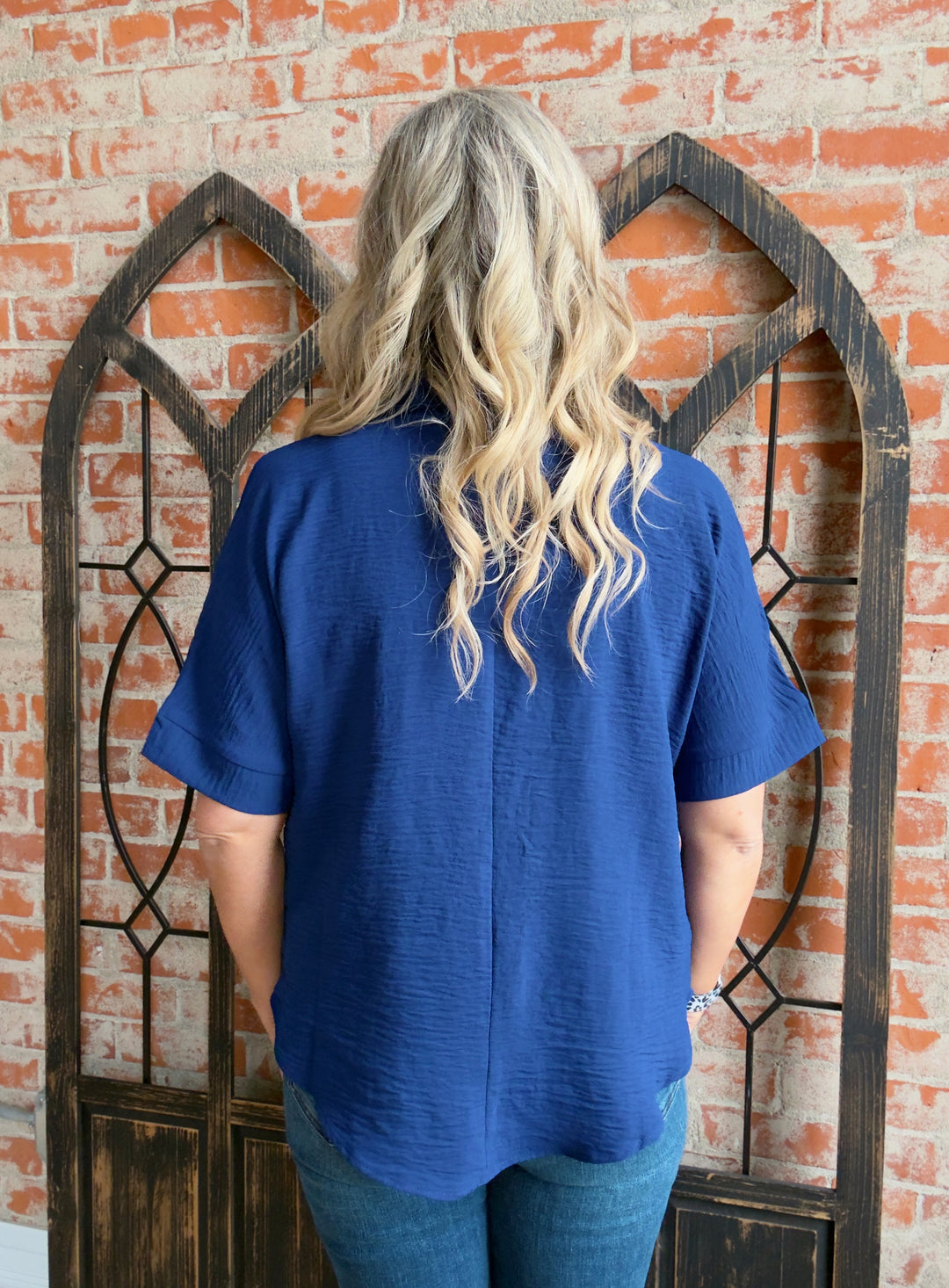 Ready To Make A Move Airflow Blouse-Blue Tones