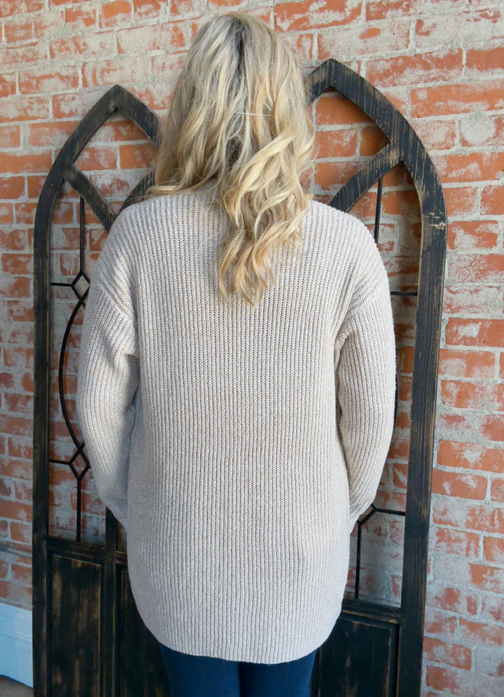Sugar Cookie Comfort Cardigan-Taupe