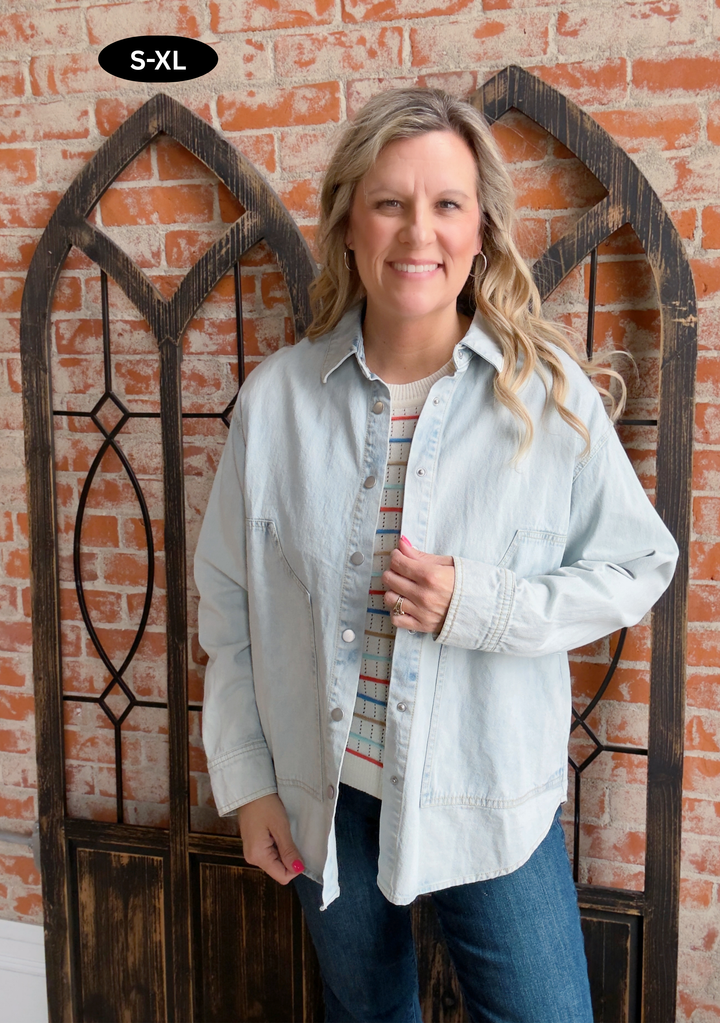 I Will Follow Denim Shacket