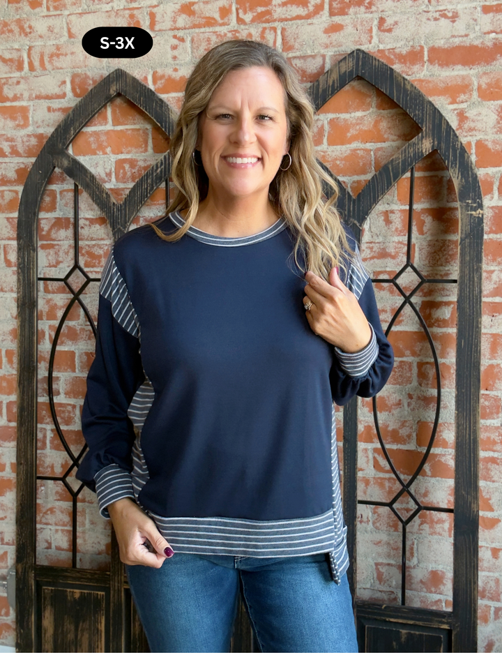 Before You Go Navy Color Block