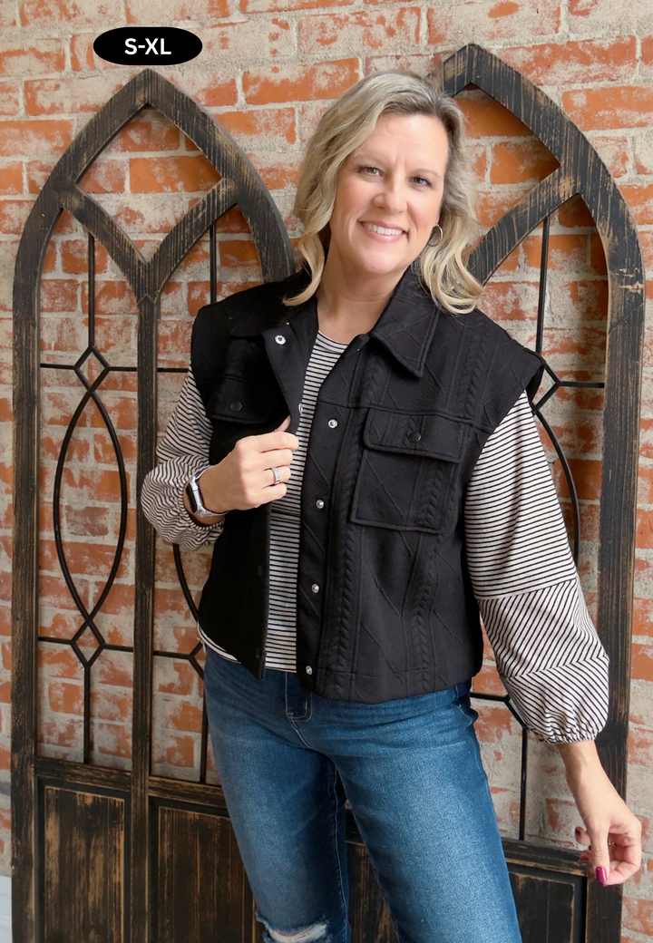 Mind Made Up Cable Knit Vest