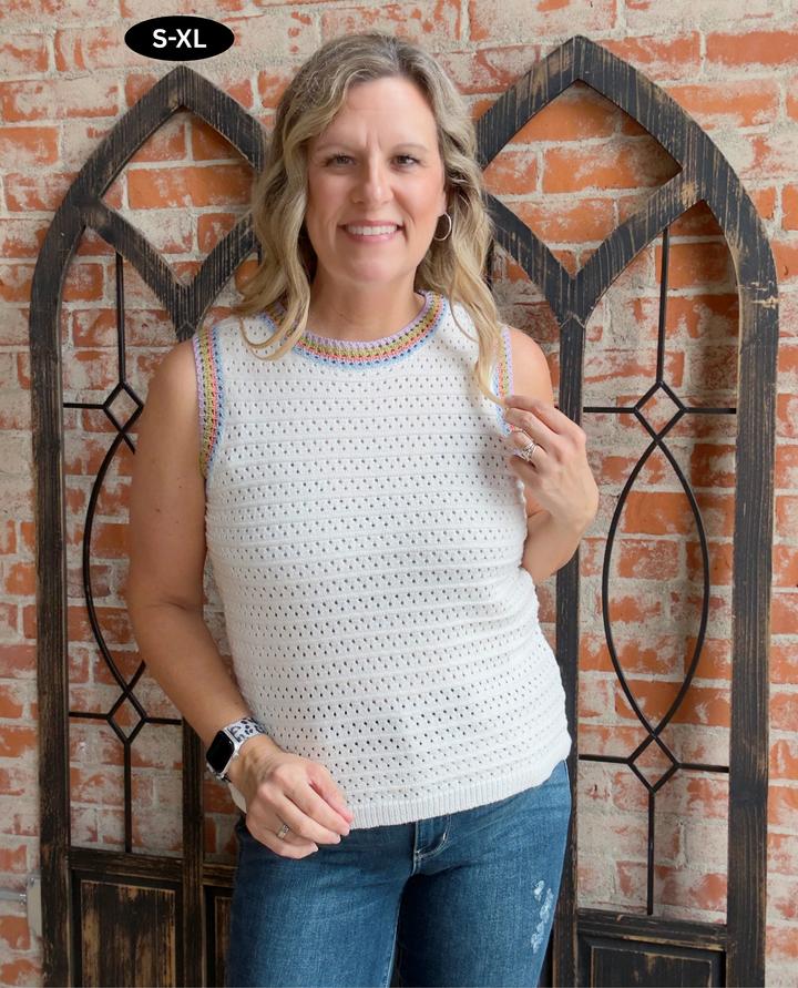 I Feel Good Striped Sweater Tank