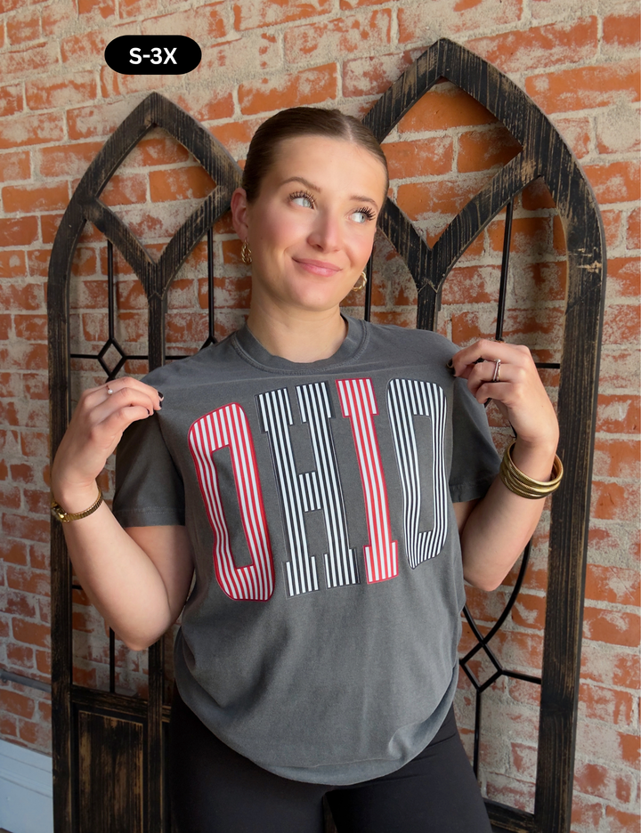 Striped Ohio Graphic Tee