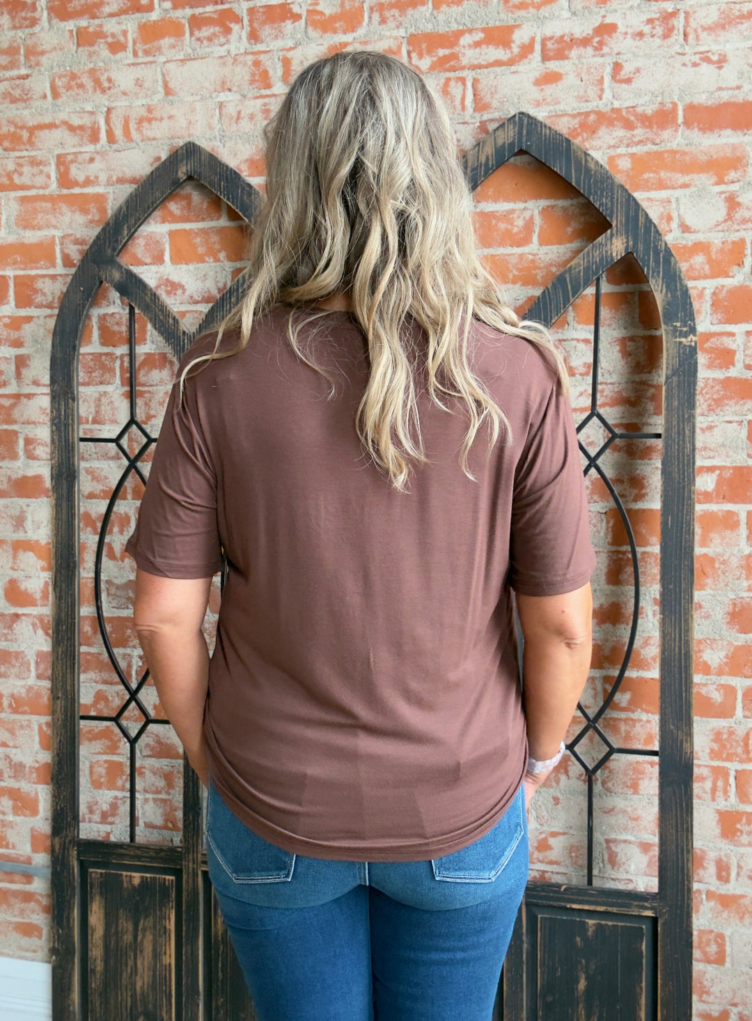 What I'm looking For Pocket Tee-Brown