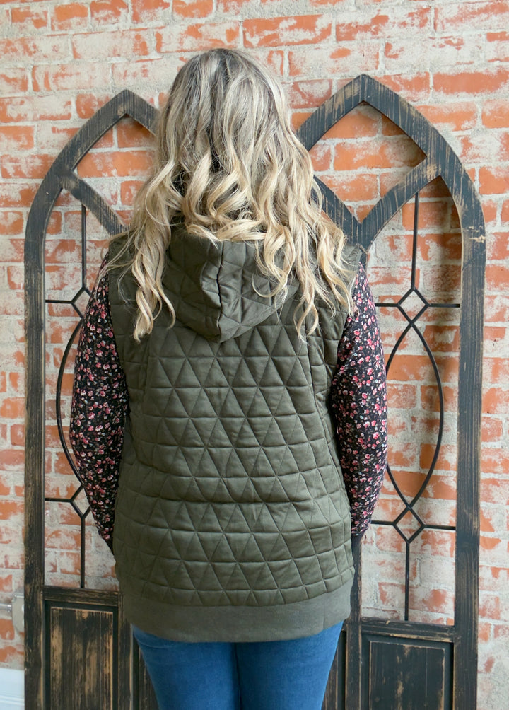 Epic Comeback Long Vest-Olive