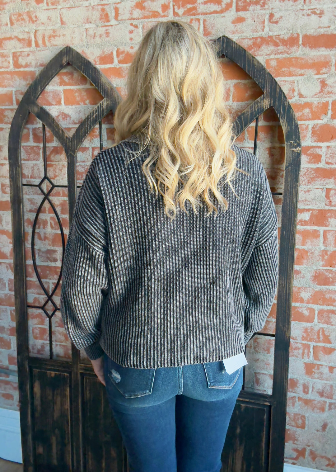 All Wrapped Up Collared Sweater-Black