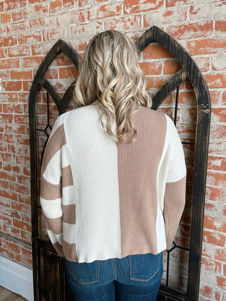 Iced Mocha Latte Color Block Sweater