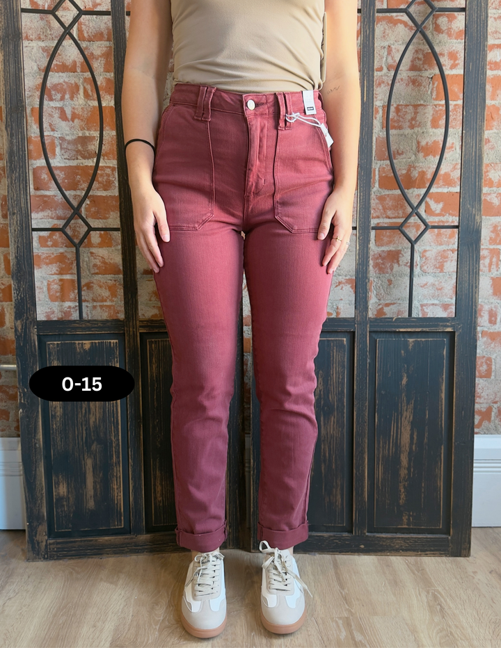 Judy Blue Aurora Clay Straight Leg