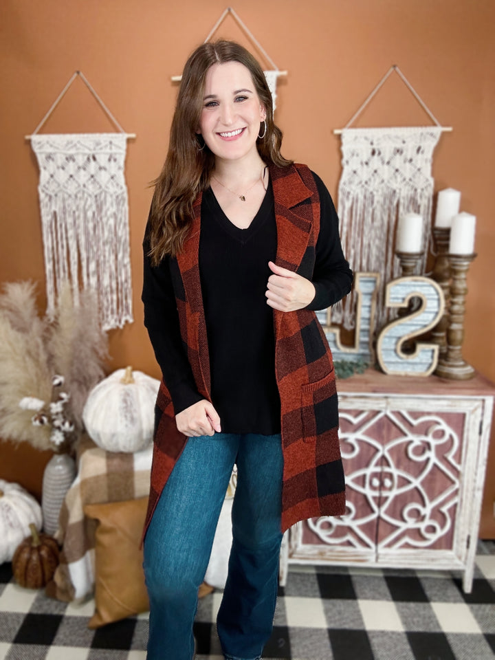 Find Your Path Buffalo Plaid Sweater Vest