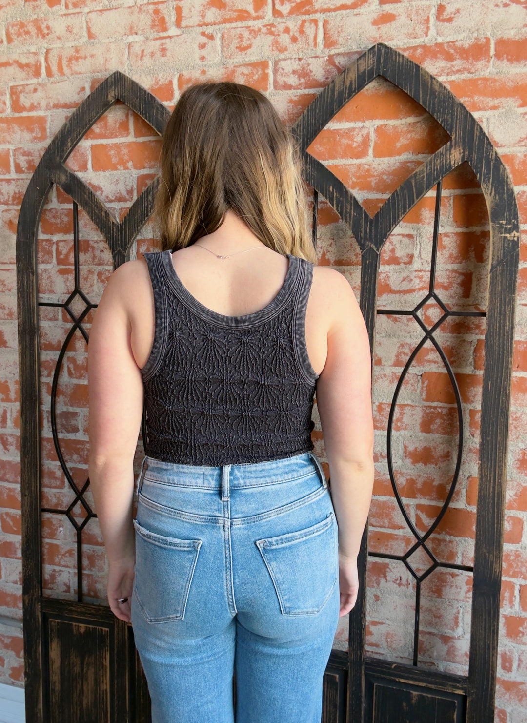 Dreamy Thoughts Lace Tank-Black