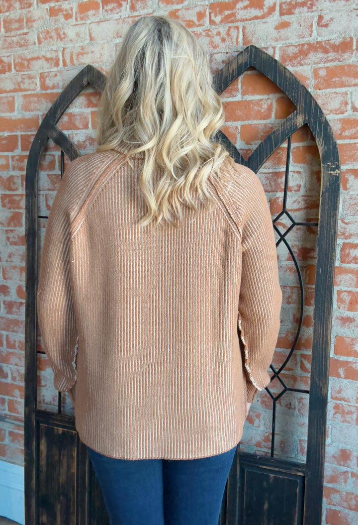 In A Hurry Ribbed Zip Sweater-Multiple