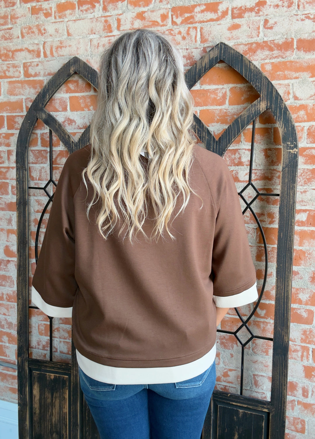 Less Complicated Color Block Scuba 3/4 Sleeve-2 Colors
