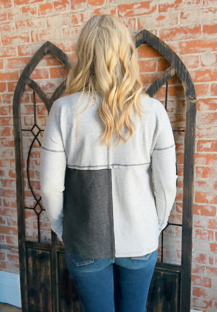 Once Again Color Block Henley