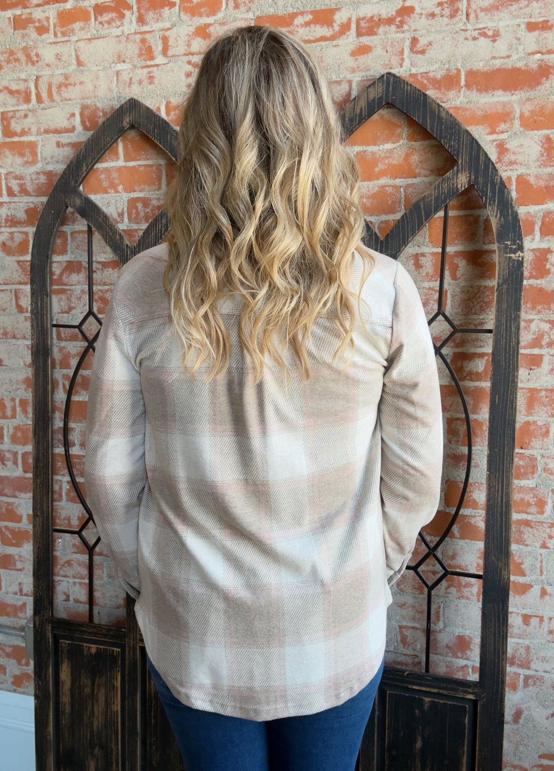 Teddy Soft Plaid Shacket-Mocha/Mauve