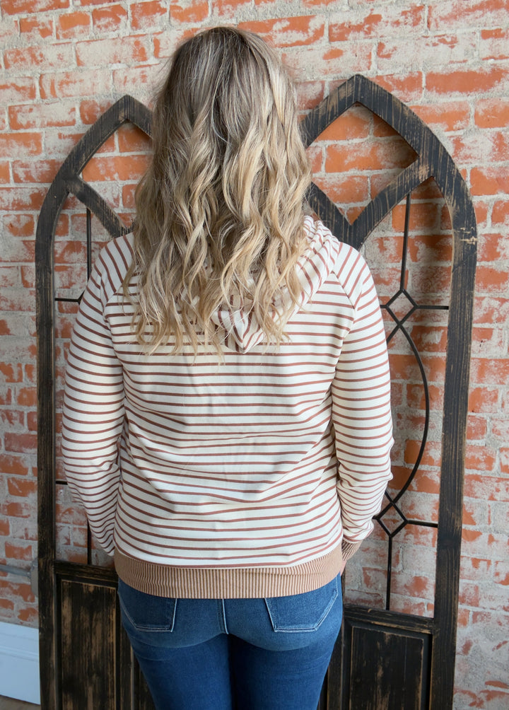 Pumpkin Spice Latte Striped Hoodie