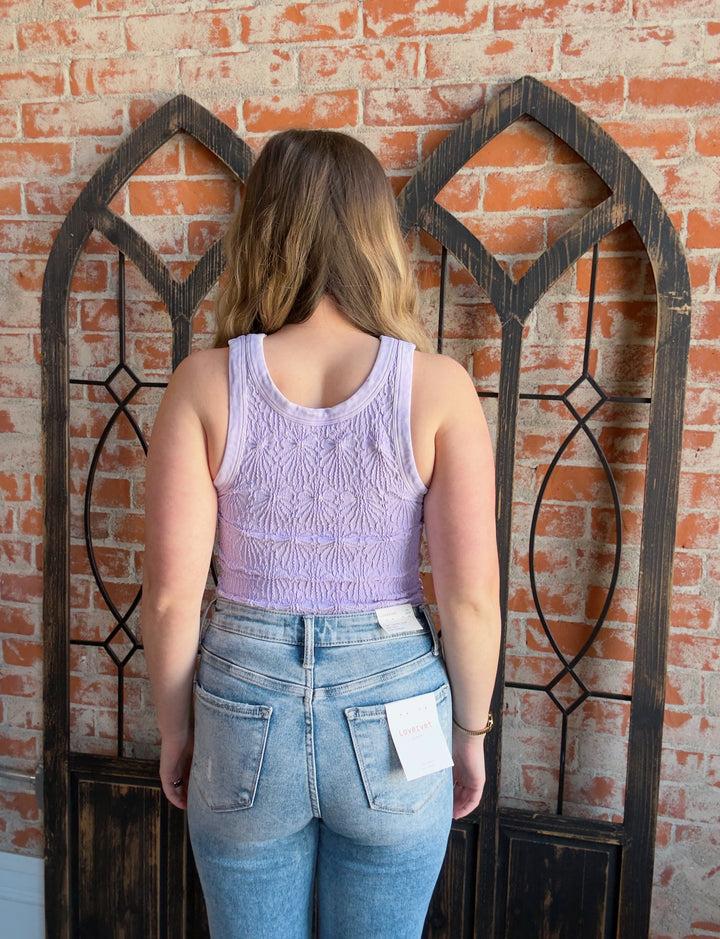 Dreamy Thoughts Lace Tank-Lavender