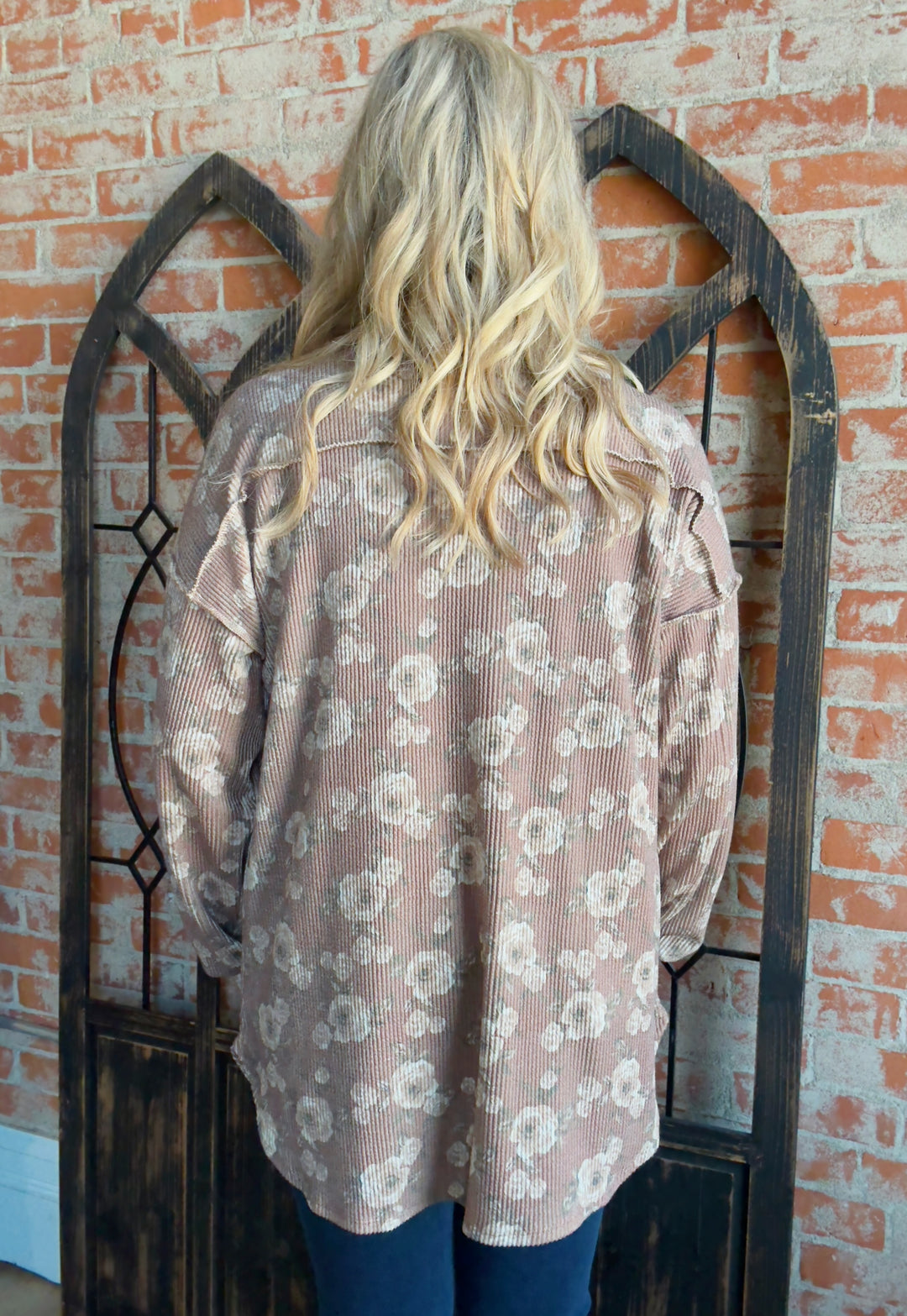 All Or Nothing Floral Ribbed Shacket