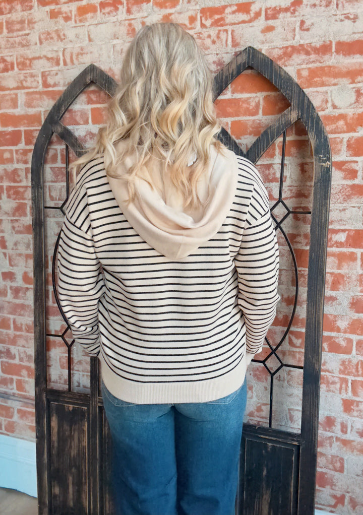 Over & Over Again Striped Sweater Jacket