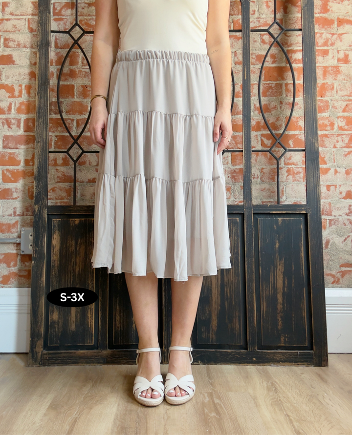 Sunday Mornings Maxi Skirt-Taupe