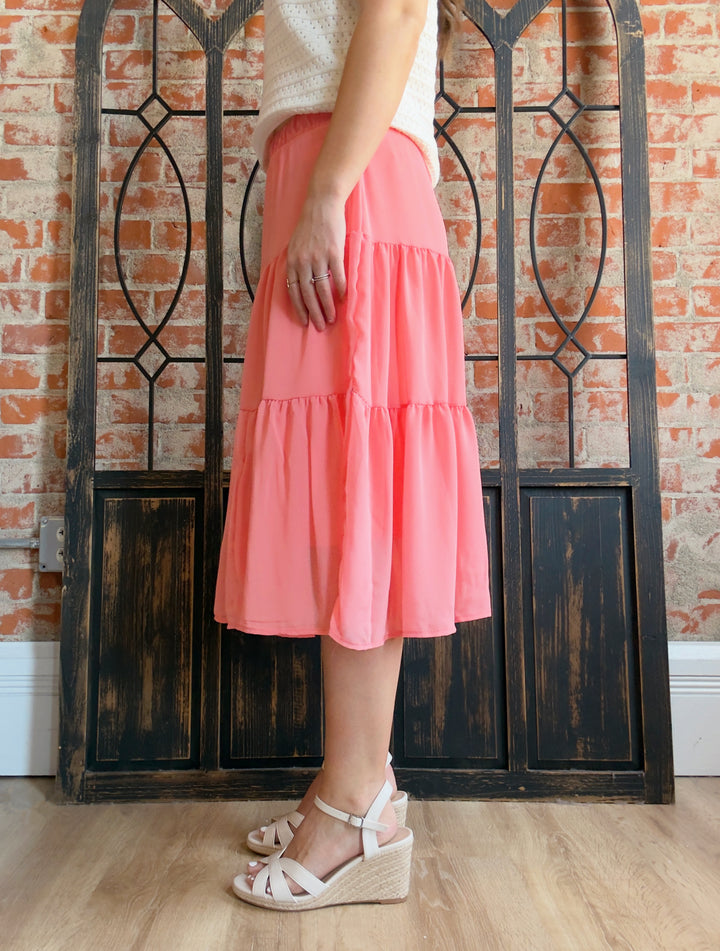 Sunday Mornings Skirt-Coral