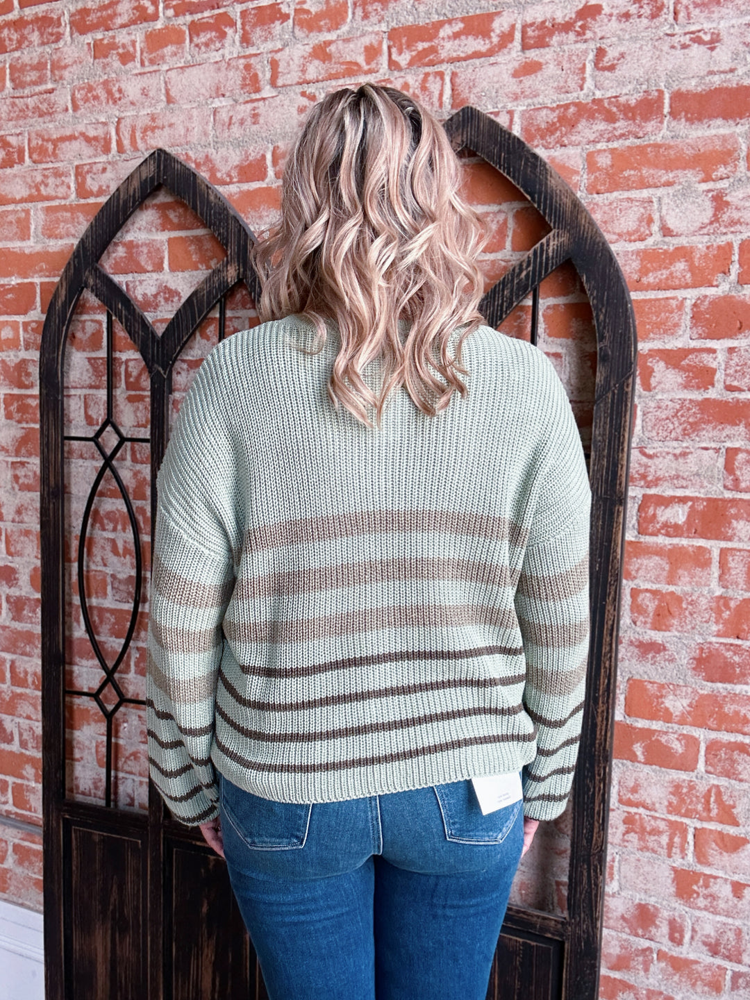 Cucumber Cutie Striped Sweater