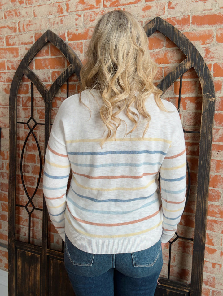 Sunshine On My Side Striped Sweater