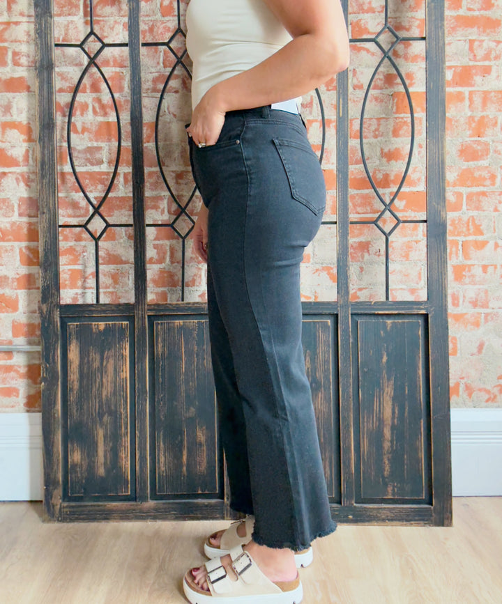 Never A Dull Moment Cropped Kick Flare- Neutrals