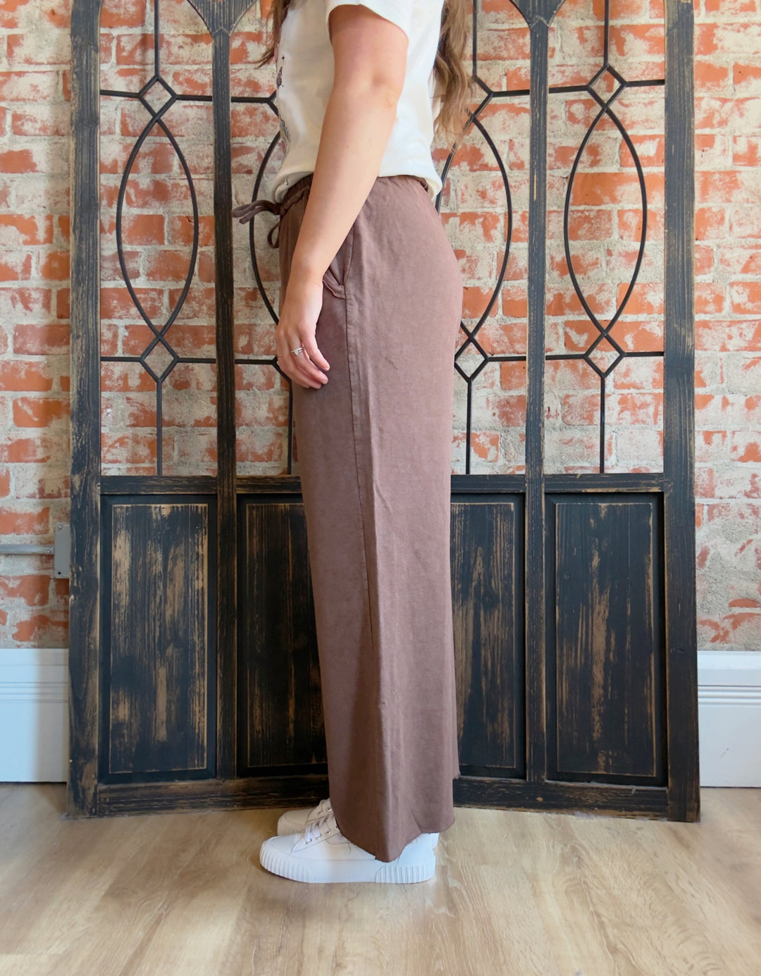 Getting Used To It Washed Pant-Neutral Colors
